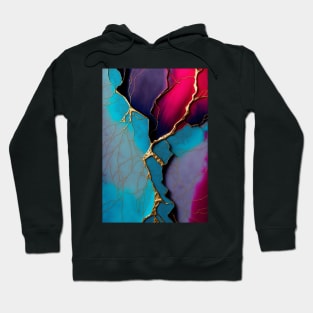 Fuchsia Fissure - Abstract Alcohol Ink Resin Art Hoodie